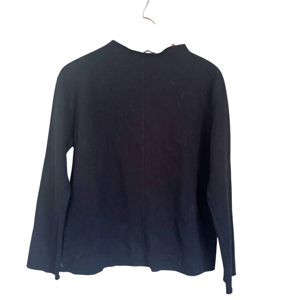 ZARA Exposed Seam Mock Neck Long Sleeve Sweater Black Size Medium